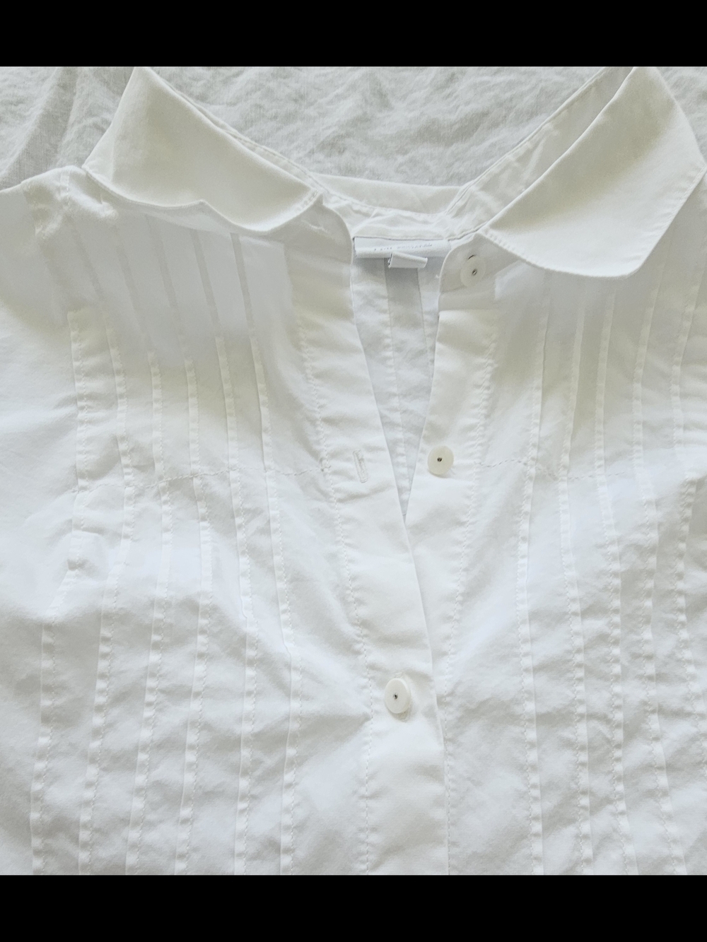 J. Jill White Button-Front Pintuck Tunic With Wide Cuffs Size 1X - Picture 5 of 8